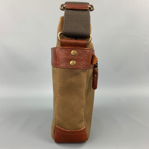 WILL Sac bandoulière en toile avec bordure en cuir olive