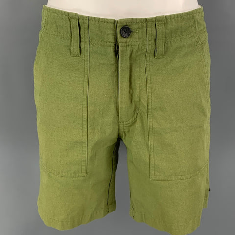 SATURDAYS NYC Size 28 Green Olive Cotton Large Pockets Shorts