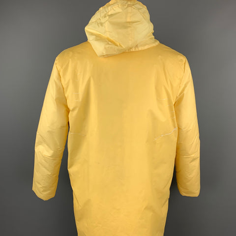HUGO by HUGO BOSS Size XL Yellow Crinkled Polyurethane Zip Up Coat