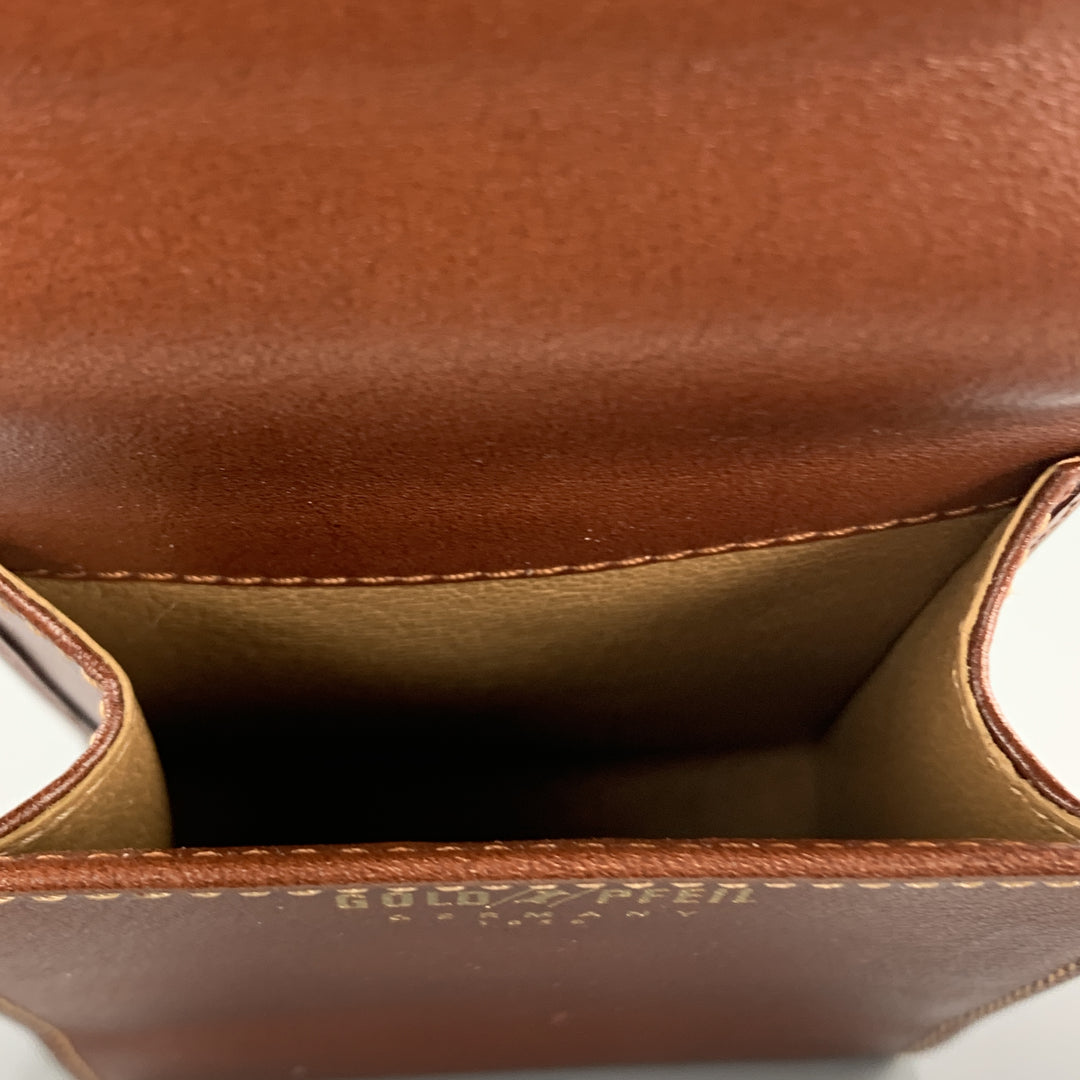 GOLDPFEIL Tan Brown Leather Magnetic Flap Case