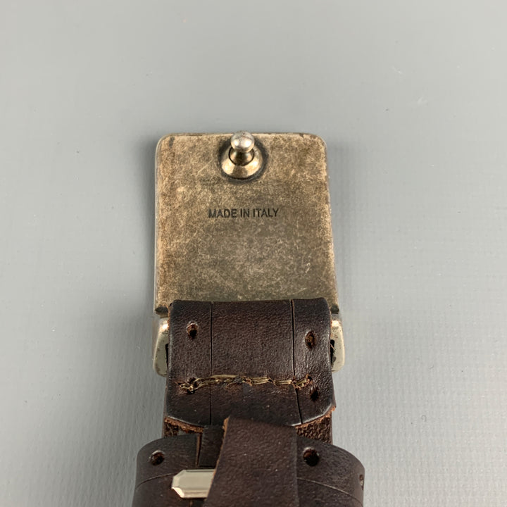 DUCHAMP Size 38 Brown Perforated Leather Belt