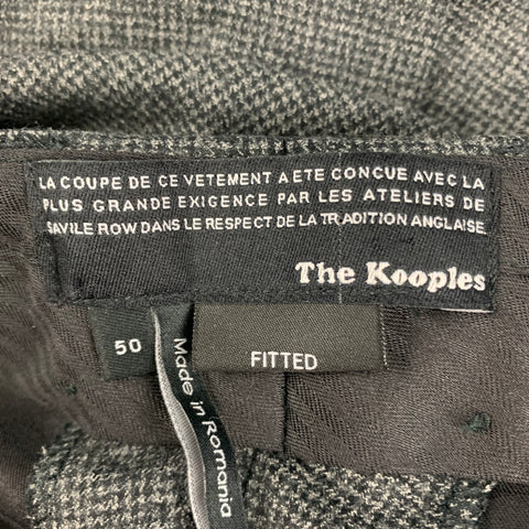 THE KOOPLES Size 34 Grey Black Grid Wool Zip Fly Dress Pants