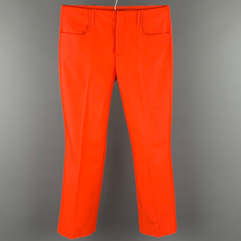 ACNE STUDIOS Size 32 Orange Twill Cotton / Polyester Raw edge Casual Pants