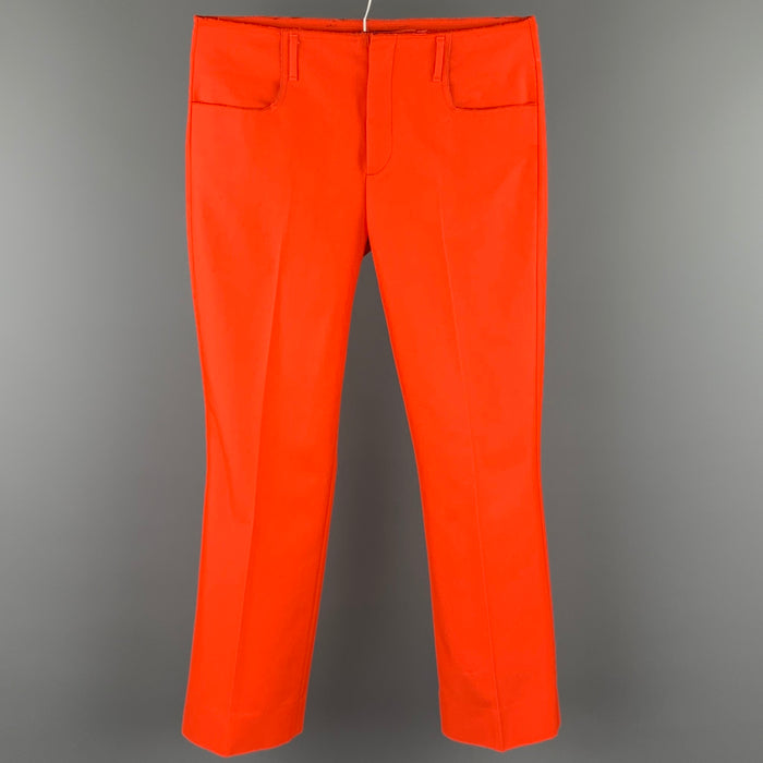 ACNE STUDIOS Size 32 Orange Twill Cotton / Polyester Raw edge Casual Pants