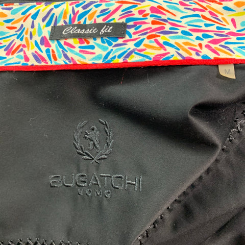 BUGATCHI UOMO Size M Black Multicolour Cotton Long Sleeve Shirt