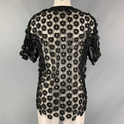 CARVEN Size S Black Lace Crew-Neck  Dress Top