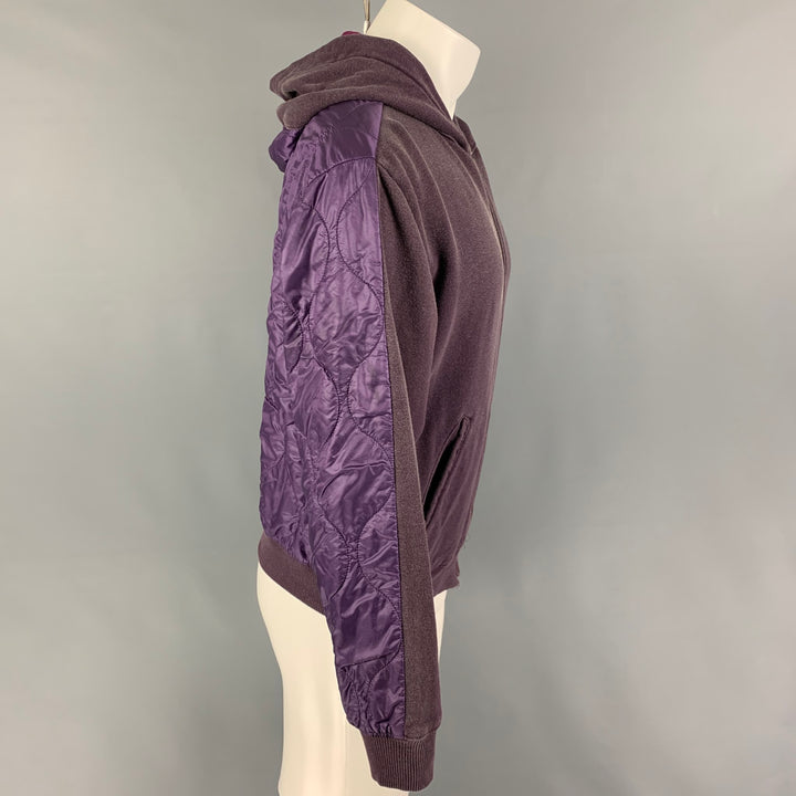 KAPITAL Taille M Sweat à capuche en nylon et coton matelassé violet