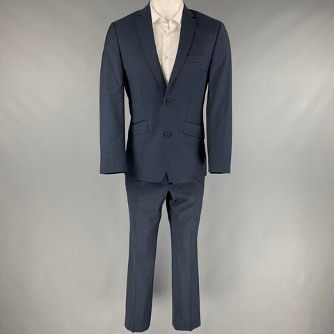 TED BAKER Size 38 Navy Wool Notch Lapel Suit