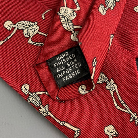 ANATOMICAL CHART CO. Red White Silk Tie