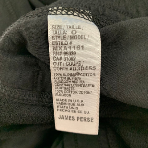 JAMES PERSE Size XS Black Cotton Casual Pants
