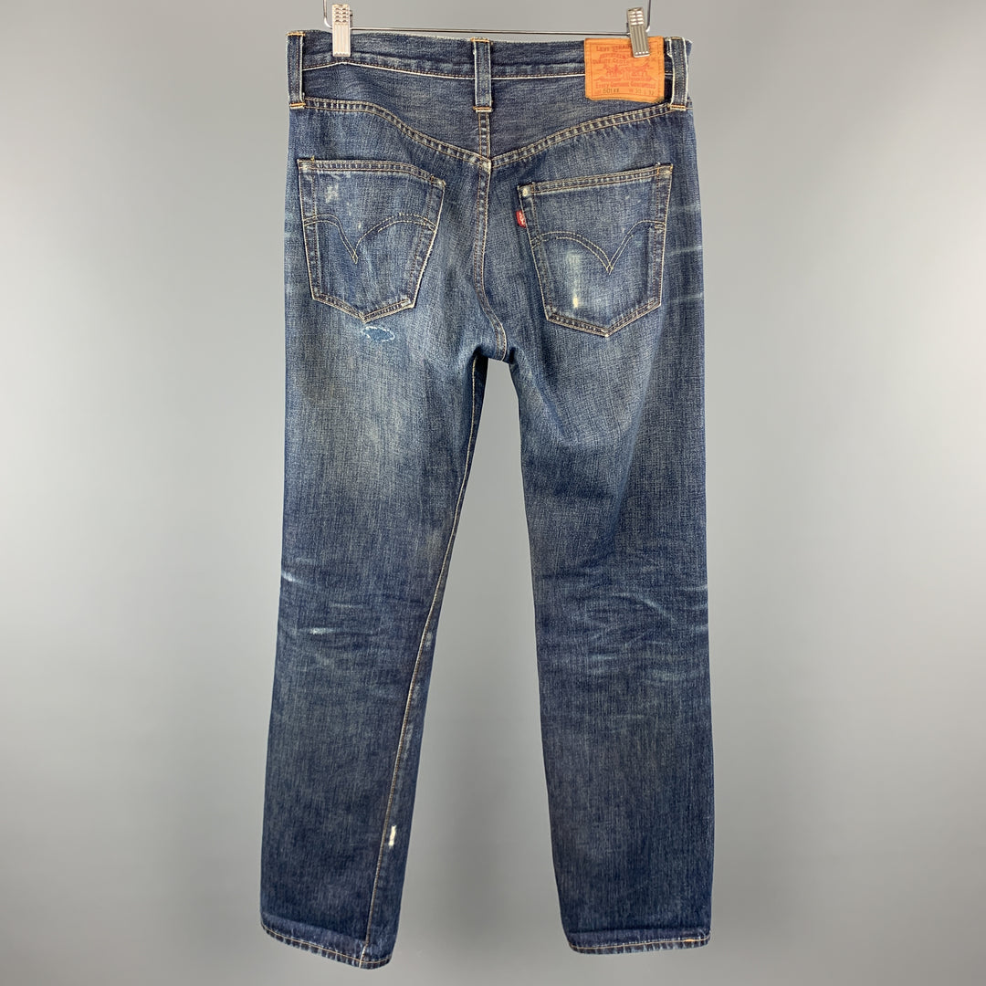 LEVI STRAUSS Size 30 x 32 Wash Indigo Selvedge Denim Zip Fly Jeans
