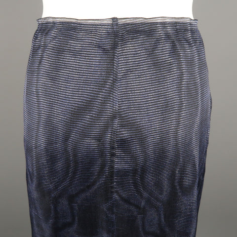 PRADA Taille US 6 / IT 42 Jupe droite crayon Moare en soie bleue