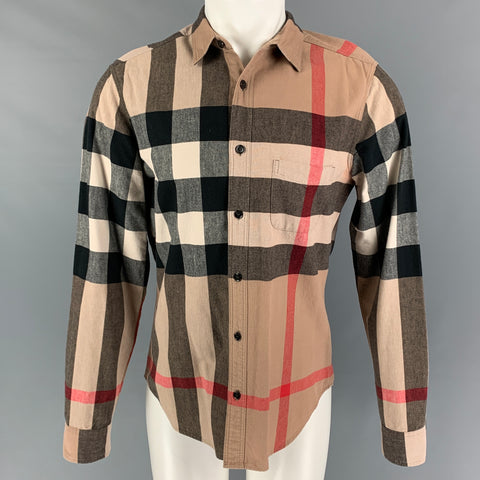 BURBERRY BRIT Size M Black Beige Plaid Cotton Long Sleeve Shirt – Sui Generis Designer Consignment BURBERRY BRIT Size M Black Beige Plaid Cotton Long Sleeve Shirt – Sui Generis Designer Consignment