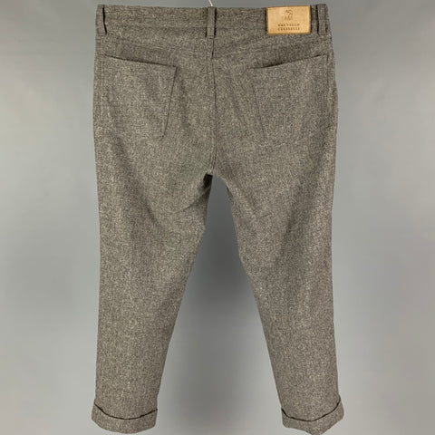 BRUNELLO CUCINELLI Size 32 Gray Lana Wool Cashmere Button Fly Casual Pants