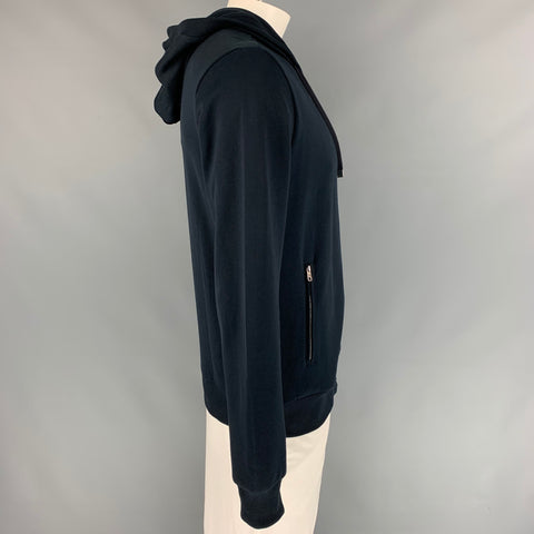 DOLCE & GABBANA Size 42 Midnight Blue Cotton Hoodie Jacket