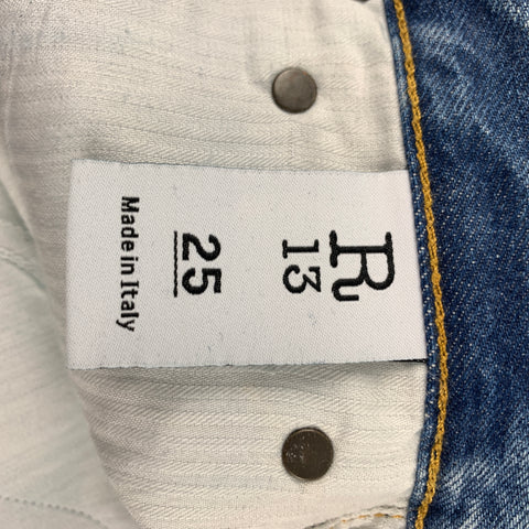 R13 Size 4 Blue Washed Cotton Axl Slim Jeans