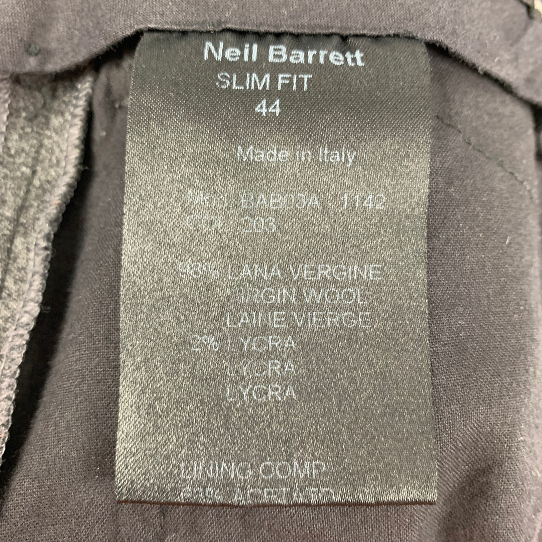 NEIL BARRETT Size 34 Grey Wool Lycra Single Breasted Suit