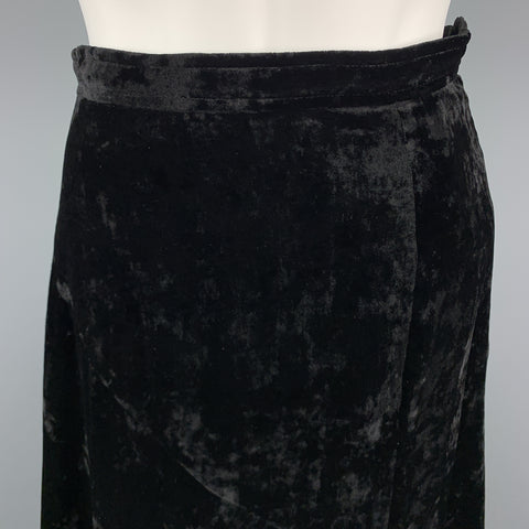 COMME des GARCONS Size S Black Polyester / Rayon Asymmetrical Hem Black Beads Skirt