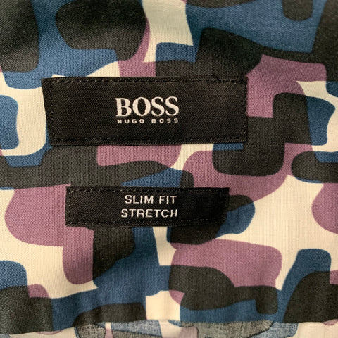 HUGO BOSS Size L Multi-Color Camo Cotton Button Down Long Sleeve Shirt