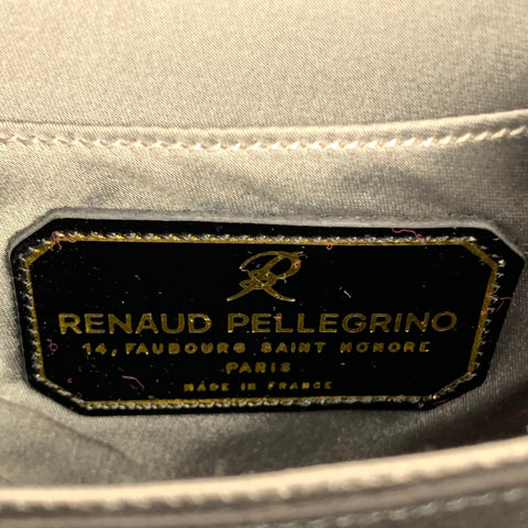 RENAUD PELLEGRINO Black Satin Beaded Evening Handbag