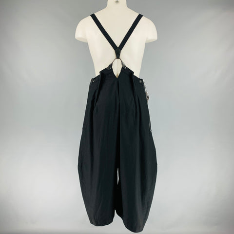 LIMI FEU Size M Black Cotton Suspenders Overalls