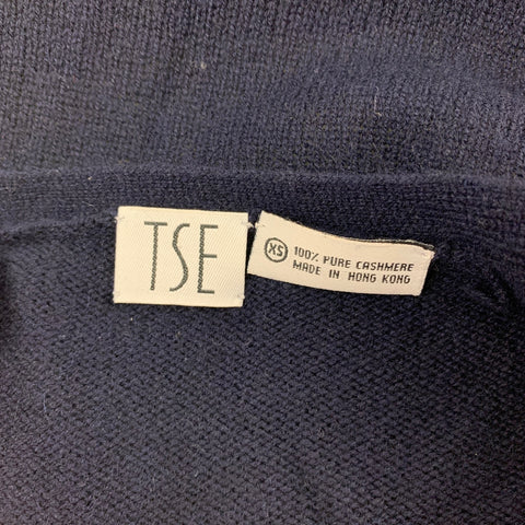 TSE Size XS Navy Cashmere Oversized Cardigan