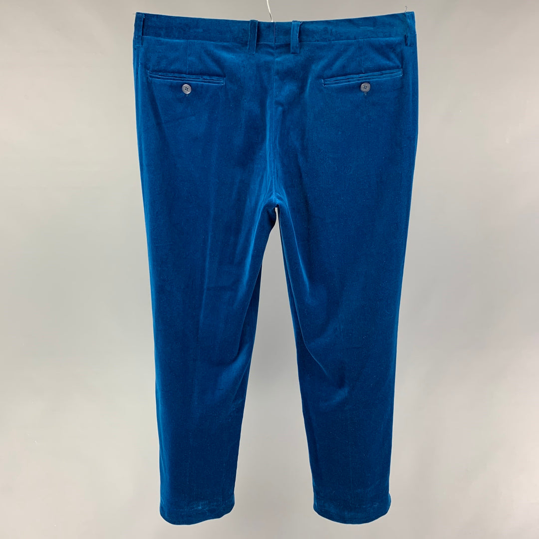 ETRO Size 36 Royal Blue Velvet Cotton Blend Zip Fly Dress Pants Sui Generis Designer Consignment ETRO Size 36 Royal Blue Velvet Cotton Blend Zip Fly Dress Pants Sui Generis Designer Consignment