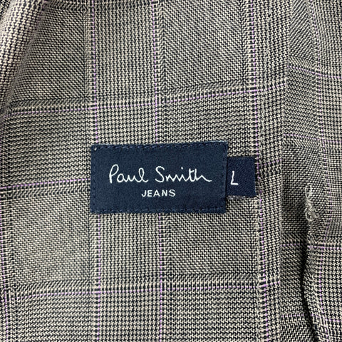 PAUL SMITH JEANS Size L Grey Plaid Cotton Notch Lapel Suit
