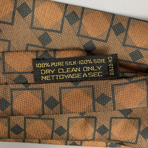 GIORGIO ARMANI Brown Geometric Silk Tie