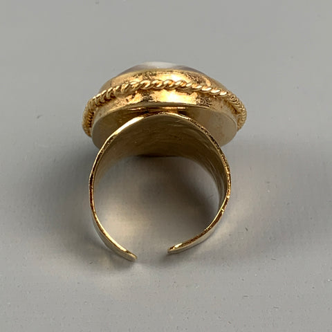 Bague en cristal martelé lilas et or VINTAGE