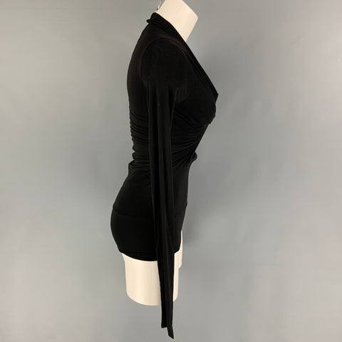 RICK OWENS FOGACHINE 22 Taille 4 Blouse à manches longues en polyamide noir