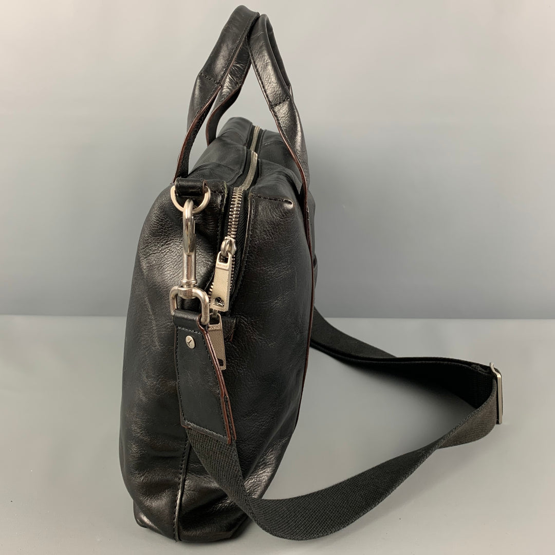 JACK SPADE Black Leather Messenger Bag