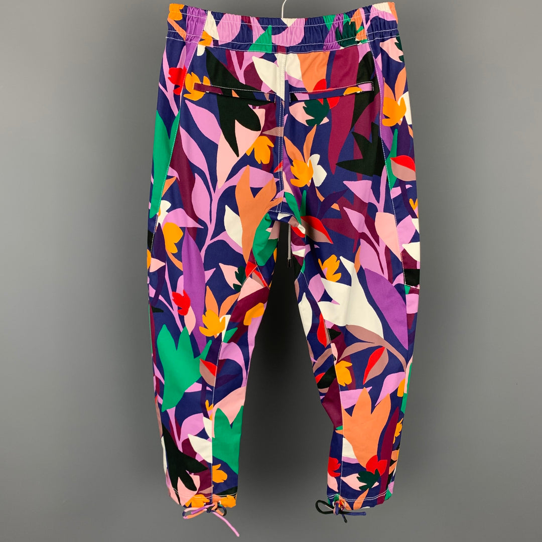 PRABAL GURUNG Size 30 Multi-Color Painted Cotton Zip Up Dress Pants