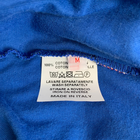 WALTER VAN BEIRENDONCK Size M Blue Print Cotton Crew-Neck T-shirt