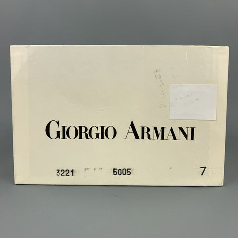 GIORGIO ARMANI Size 7 Tan Textured Leather Penny Loafers