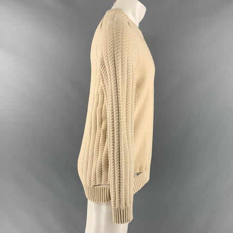 MAISON MARGIELA Taille M Pull à col rond en coton texturé crème