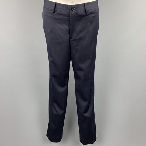 EMPORIO ARMANI 42 Regular Navy Wool Blend Peak Lapel Suit