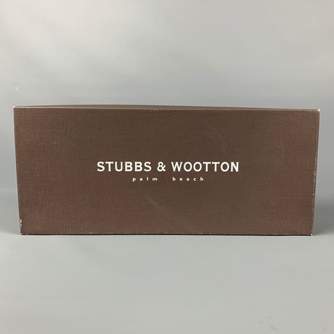 STUBBS &amp; WOOTTON Taille 10 Mocassins plats brodés en velours doré marron