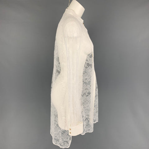 PORTS 1961 Size M White Viscose Blend Lace Tunic Shirt