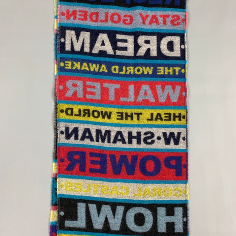 WALTER VAN BEIRENDONCK Multi-Color Print Wool Fringe Scarf
