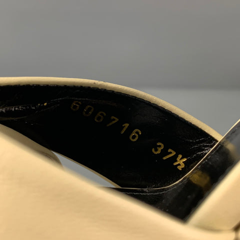 SAINT LAURENT Sandales à plateforme Bianca en cuir beige taille 7,5