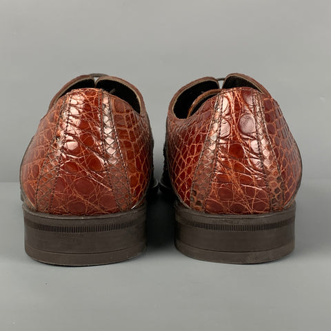 DOLCE &amp; GABBANA Taille 11 Chaussures à lacets en cuir mélangé noir marron