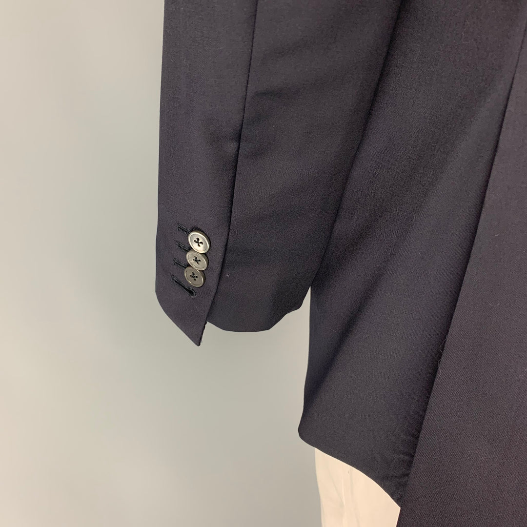 ERMENEGILDO ZEGNA pour WILKES BASHFORD Taille 48 Manteau de sport à simple boutonnage en laine marine