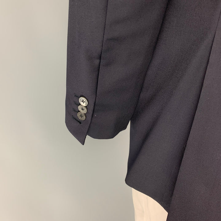 ERMENEGILDO ZEGNA pour WILKES BASHFORD Taille 48 Manteau de sport à simple boutonnage en laine marine
