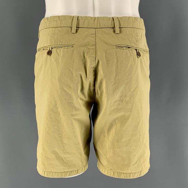 UNIS Size 34 Khaki Solid Cotton Button Fly Shorts