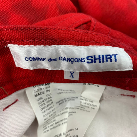 COMME des GARCONS SHIRT Size 34 Red Black Dyed Cotton Casual Pants