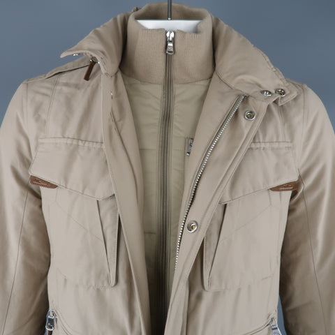 RALPH LAUREN S Khaki Nylon Zip & Snaps Jacket