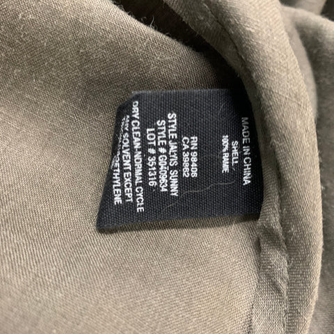 THEORY Size 2 Olive Ramie Solid Shirt dress