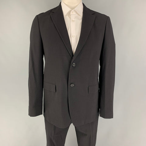 THEORY Size 42 Black Wool Blend Notch Lapel Suit