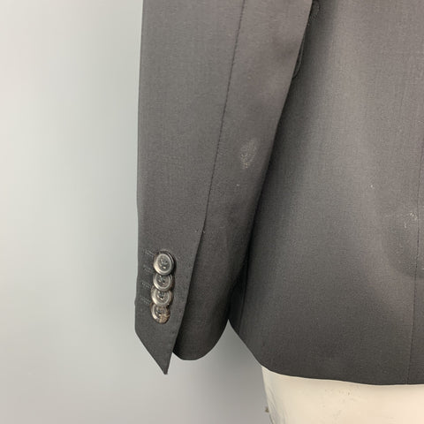 ELIE TAHARI Size 42 Regular Black Wool Peak Lapel Sport Coat
